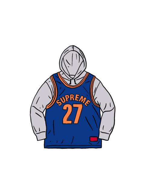 Supreme Supreme Basketball Jersey Hooded Sweatshirt Ash Grey