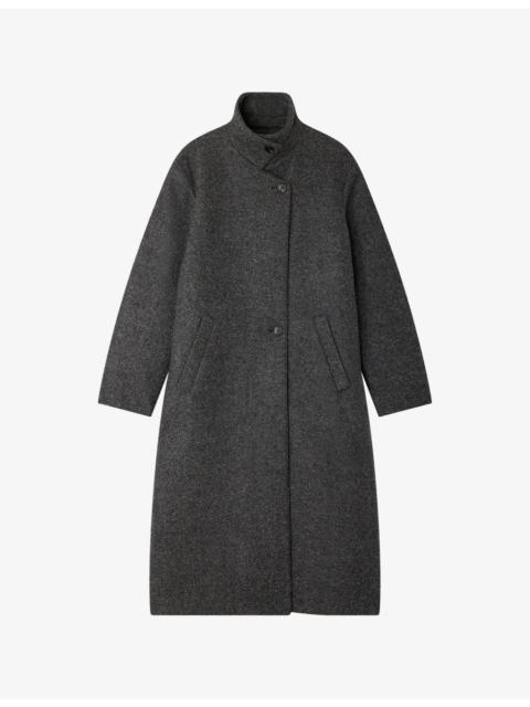 soeur Germain High-Neck Wool-Blend Coat
