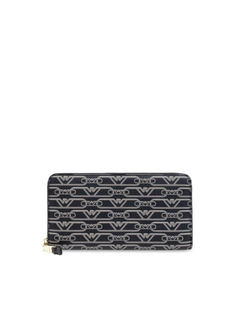 jacquard-print zipped wallet