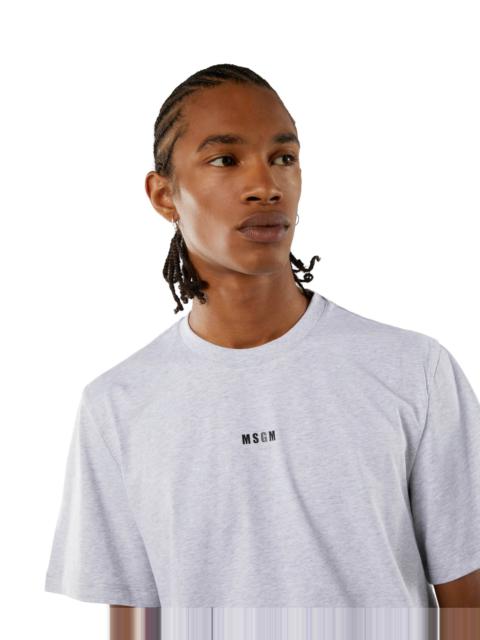 MSGM Round neck cotton T-shirt with micro logo
