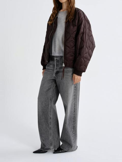 AGOLDE ISLA QUILTED JACKET IN DEEP ROAST