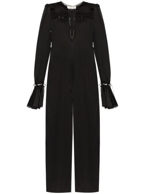 SAINT LAURENT drawstring long-sleeve jumpsuit