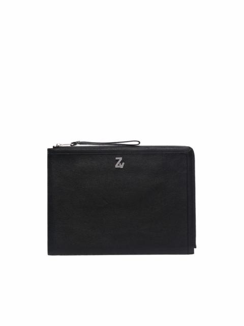 Zadig & Voltaire zip-up leather clutch bag