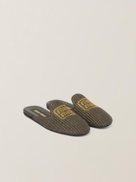 Raffia-effect slippers