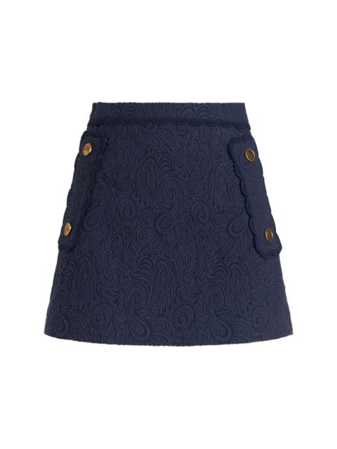 paisley-jacquard A-line miniskirt