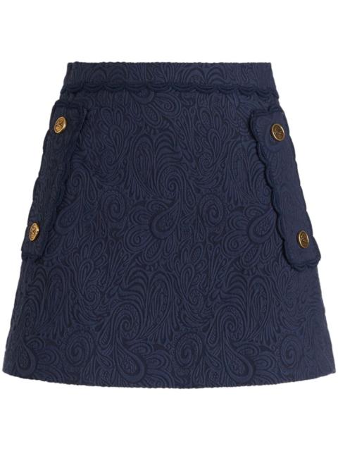 paisley-jacquard A-line miniskirt