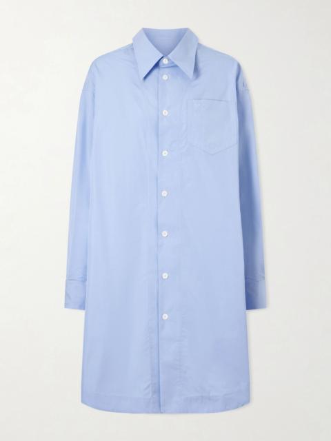 AMI Paris Embossed cotton-poplin shirt dress Blue