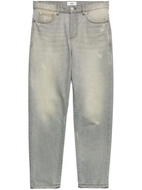 AMI Paris logo-patch organic cotton jeans
