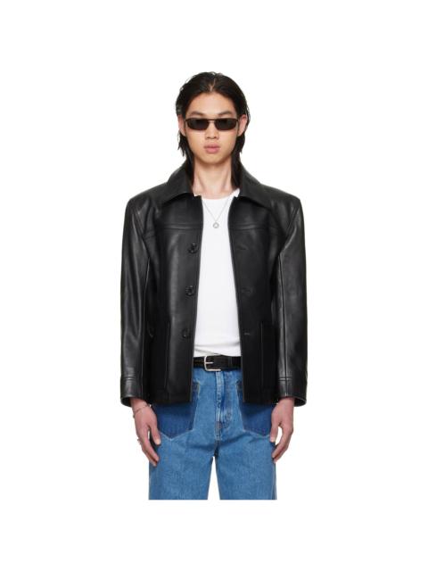 LU'U DAN BRUCE LEE x LỰU ĐẠN Black Leather Creep Jacket