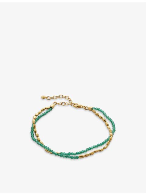 MONICA VINADER Mini Nugget 18ct yellow gold-plated vermeil sterling-silver and onyx bracelet