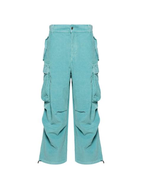 corduroy wide-leg cargo trousers