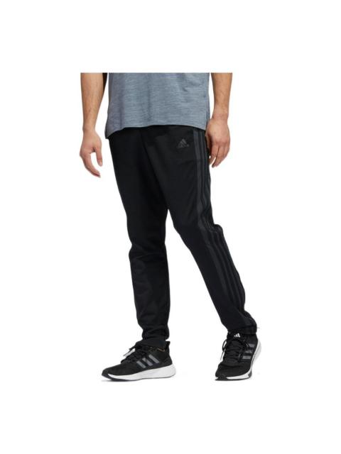 Men's adidas Solid Color Stripe Logo Embroidered Straight Sports Pants/Trousers/Joggers Black FL4870