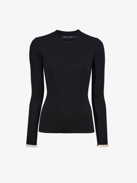 Silk Cashmere Rib Knit Sweater