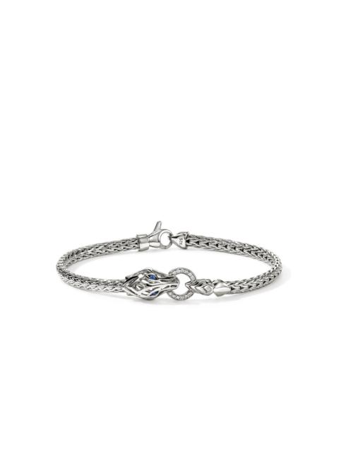 JOHN HARDY Naga Bracelet, Sterling Silver, Diamonds, Blue Sapphires, 3.5MM