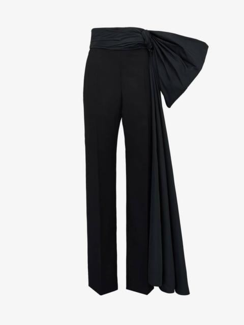 Women's Wide Leg Bow Trousers in Black