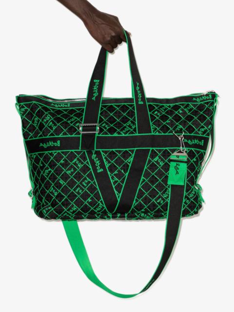 Bottega Veneta Black Webbing Logo Weekender Bag