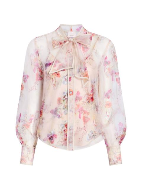 Cinq à Sept Iris Bouquet Farouz floral bouquet tie shirt