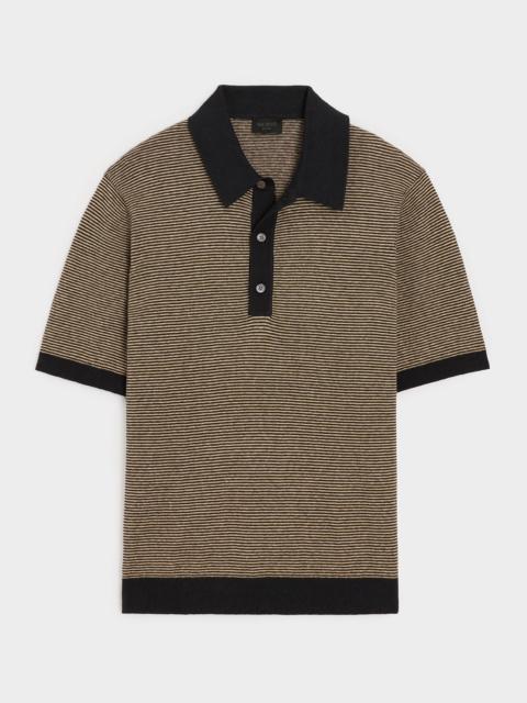 TODD SNYDER Linen Stripe Sweater Polo