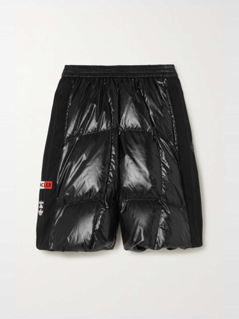 + adidas Originals quilted padded glossed-shell shorts