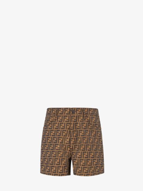 FENDI Brown denim Bermudas