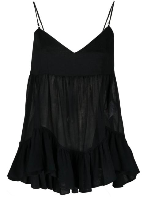 Alexander McQueen panelled seersucker 캠젤