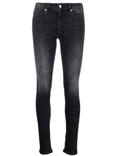 Moschino logo-print skinny-cut jeans