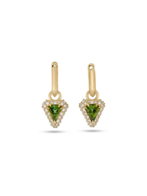 STONE AND STRAND Green Tourmaline Diamond Power Huggies
