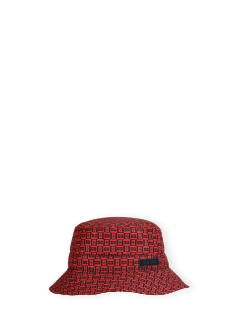 RED PRINTED TECH BUCKET HAT