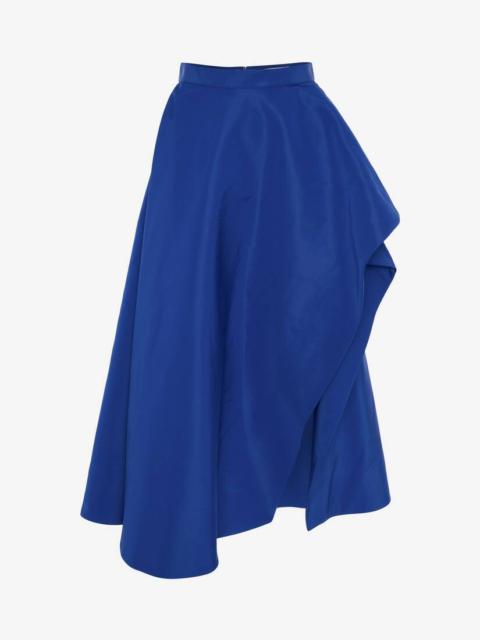 Alexander McQueen Asymmetric Midi Skirt in Electric Blue