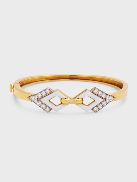 DAVID WEBB White Diamond Enamel Bangle