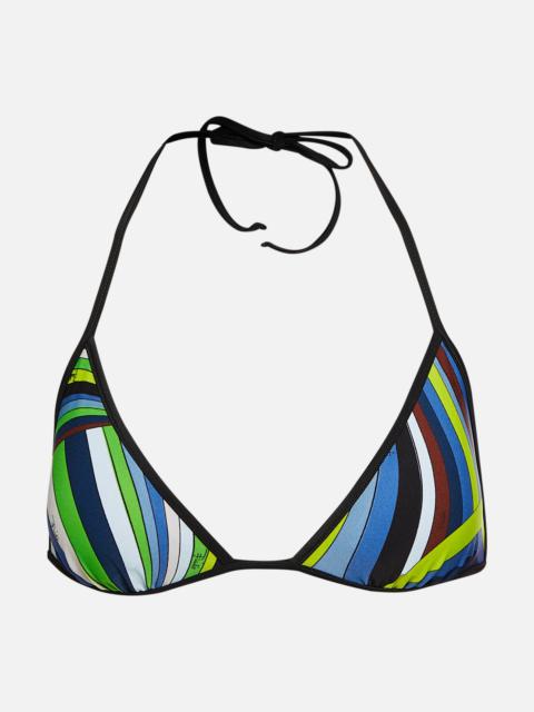 Printed triangle bikini top