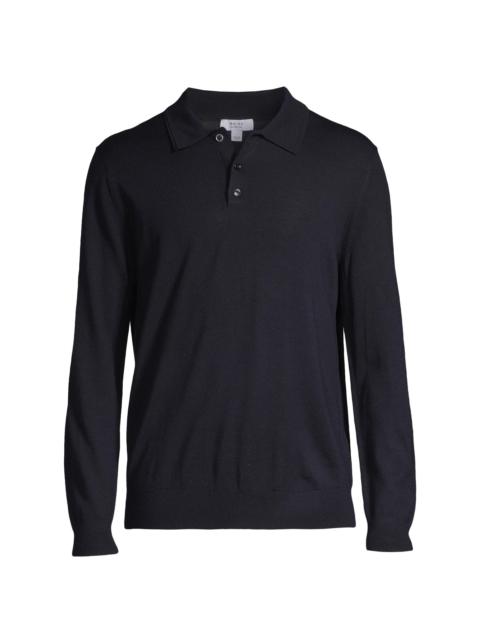 REISS Men's Trafford Polo Sweater - Navy