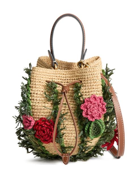 Anya Hindmarch Anya Hindmarch Raffia Floral Bucket Bag