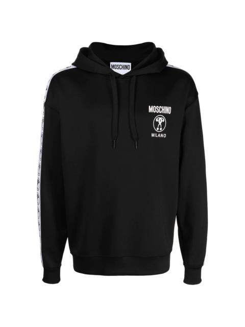 logo print drawstring hoodie