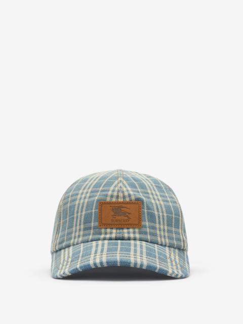 Burberry Check Denim Baseball Cap