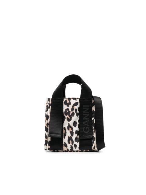 GANNI leopard-print tote bag