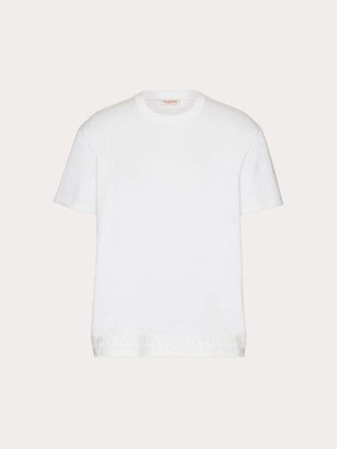 Valentino COTTON T-SHIRT WITH TOILE ICONOGRAPHE DETAIL