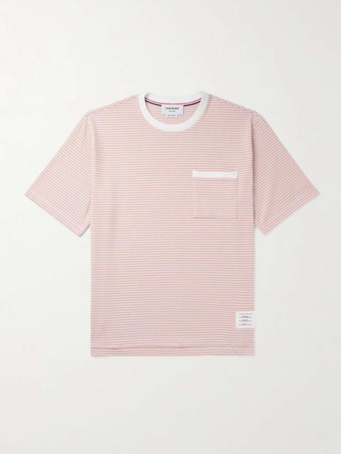 Thom Browne Oversized Striped Cotton-Jersey T-Shirt