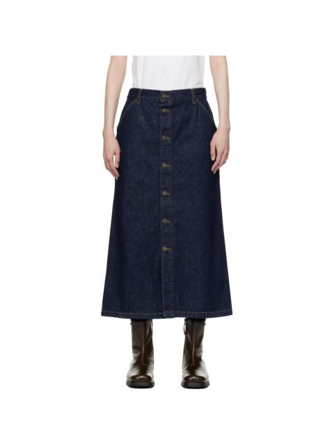 Carhartt Blue Marvin Denim Midi Skirt