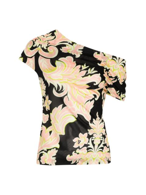 floral-print crepe blouse