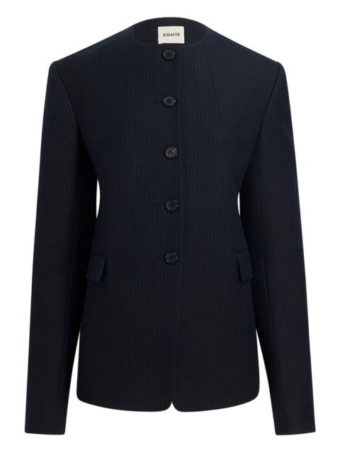 KHAITE Jameson pinstripe button jacket