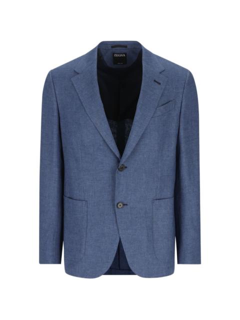 ZEGNA single-breasted linen blazer