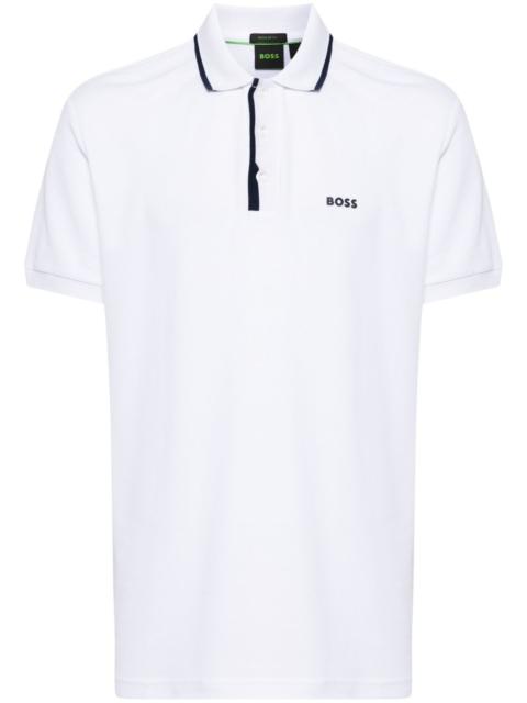 BOSS logo-print cotton polo shirt