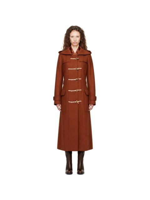 Dries Van Noten Orange Wool Duffle Coat