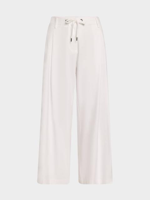 Monili Techno Jersey Wide-Leg Pull-On Pants