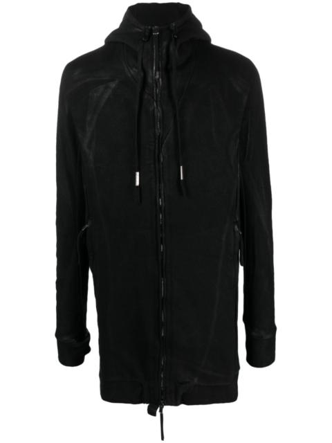 Boris Bidjan Saberi distressed-effect drawstring hooded jacket