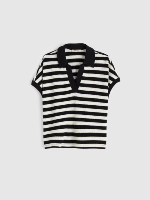 Madewell Relaxed V-Neck Polo Shirt in Stripe
