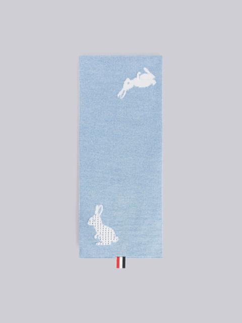 Thom Browne Merino Wool Rabbit 4-Bar Intarsia Scarf