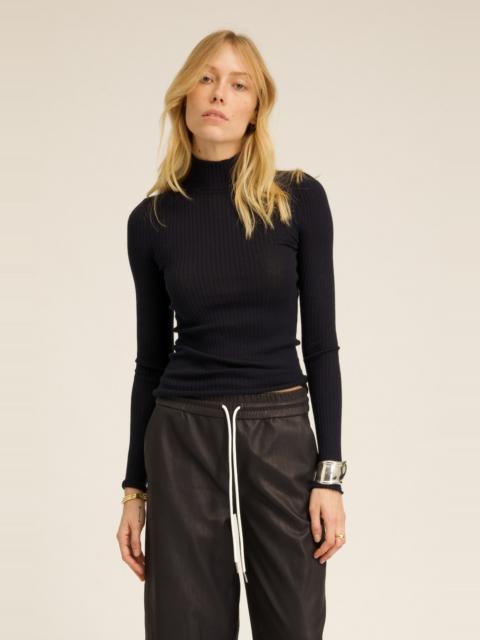 SPRWMN NAVY CASHMERE MOCK NECK