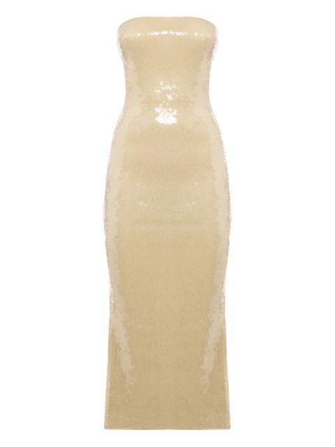 Oséree Marylin sequinned strapless midi dress